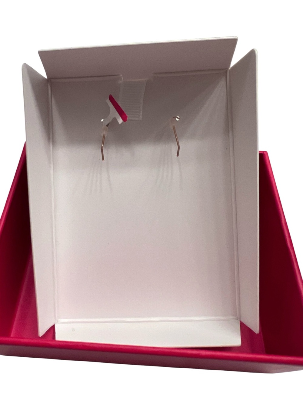 Piper K Sparkling Crystal Pink Cherry Drop Earrings with Green Leaves NEW - Picture 3 of 4